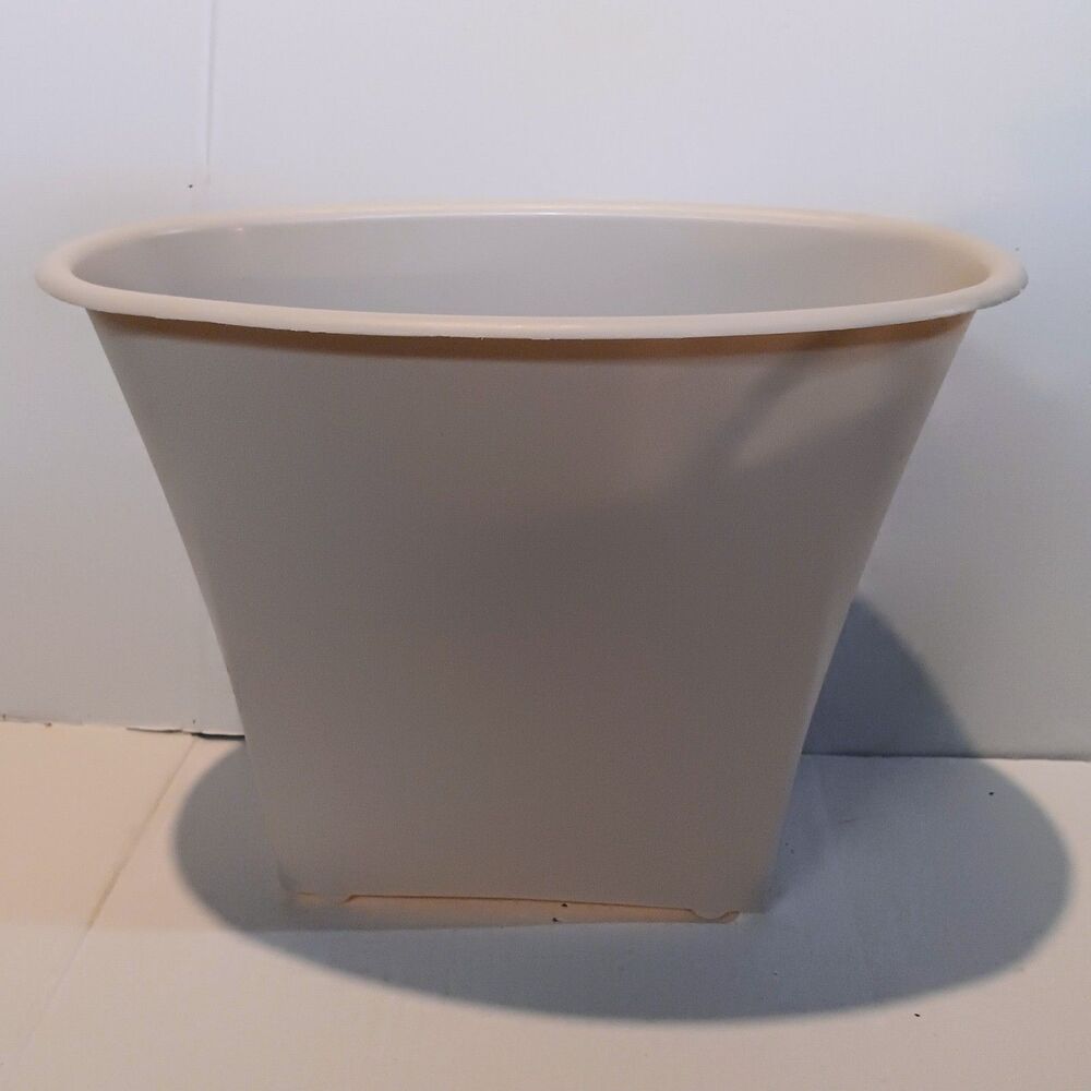 Vintage Rubbermaid Oval Vanity Trash Can-2384-Beige-Space Efficient-Bathroom